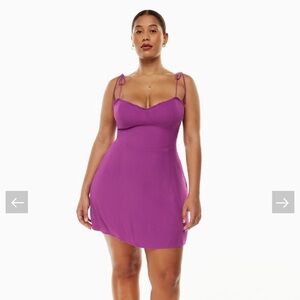 Purple Tie-Strap Mini Dress